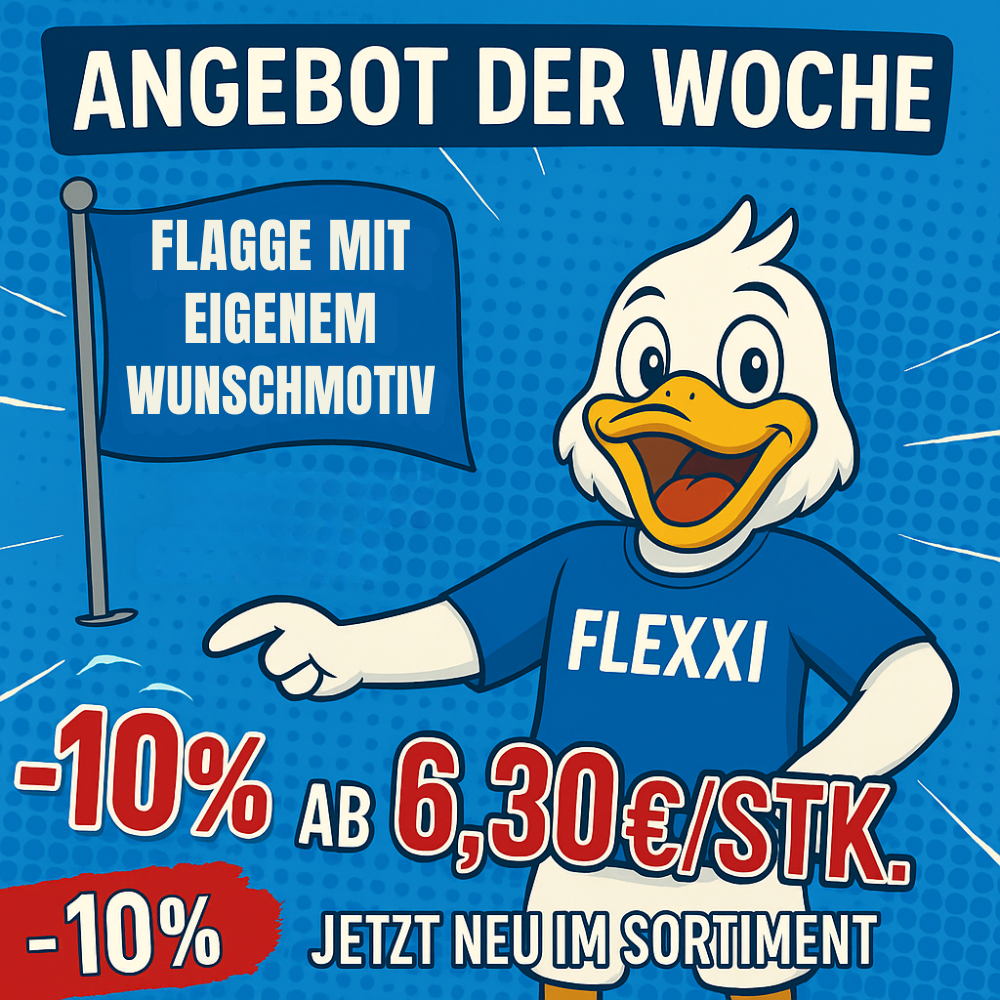 Flexxis Flaggen-Fieber: Hiss die Segel für dein Team mit dem Angebot der Woche!