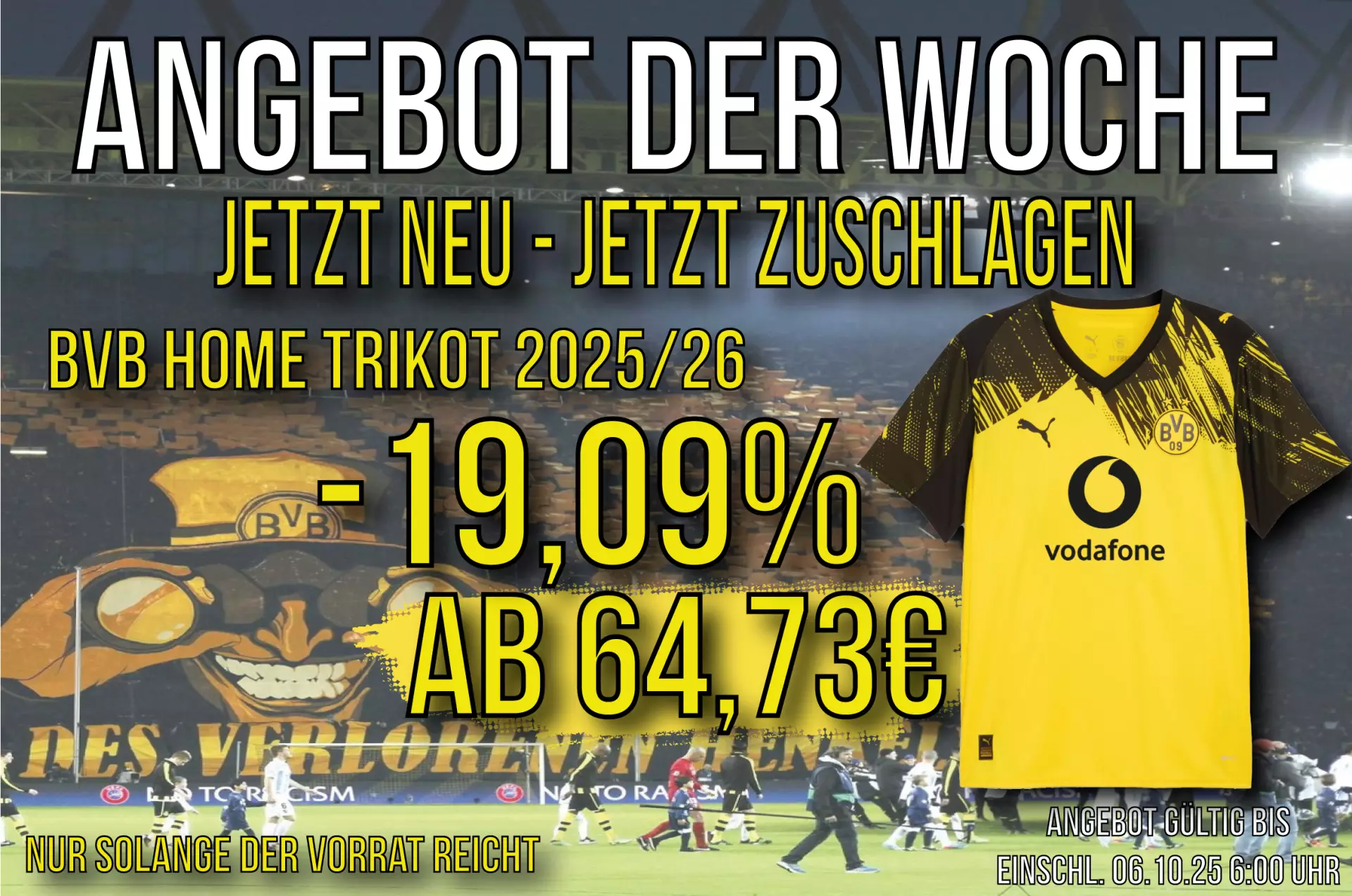 Flexxis Angebot der Woche: BVB Home Trikot 2025/26 – 19,09% Rabatt!
