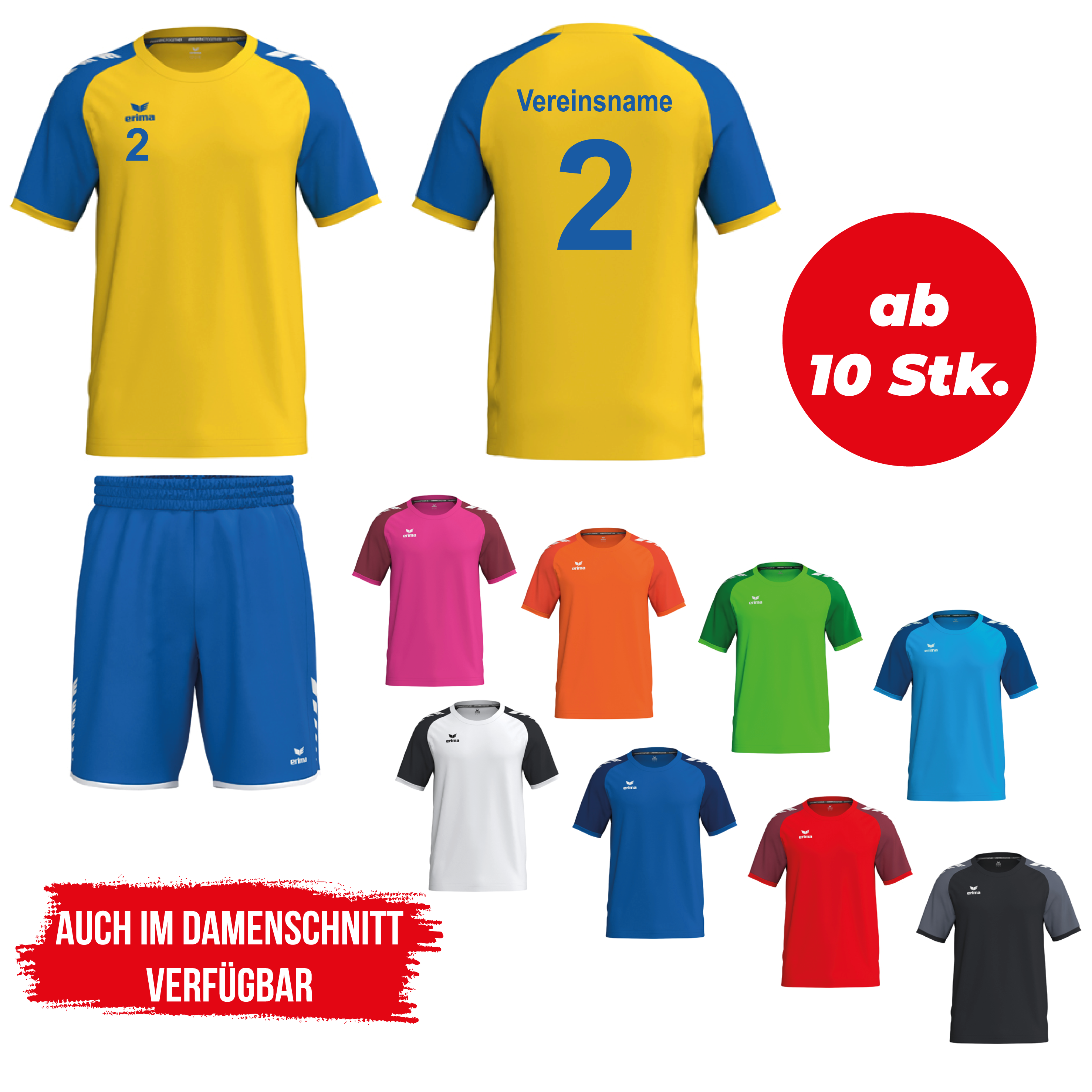 Trikotsatz Handball Erima WINGS ab 10 Stk. inkl. Druck