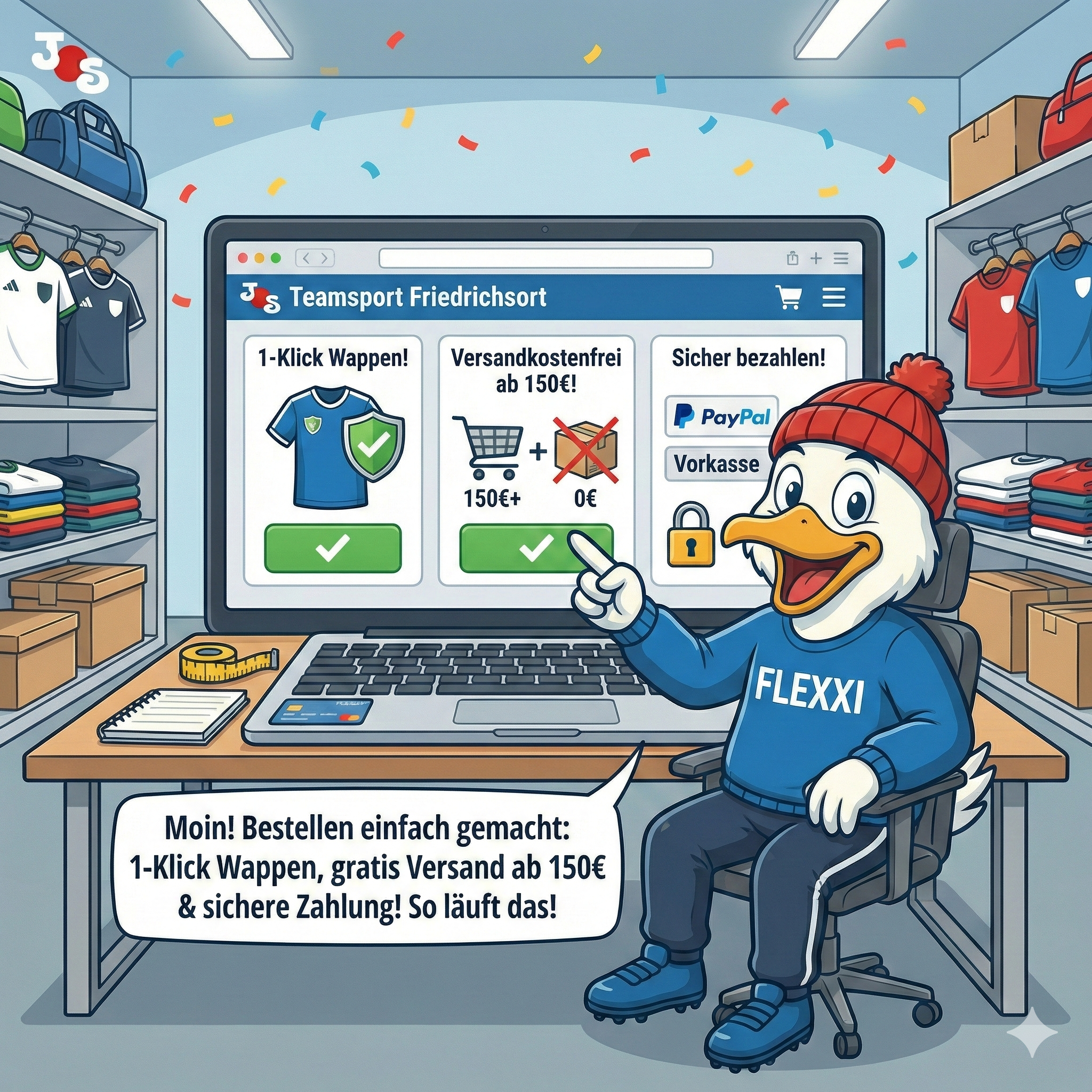 Titel: Flexxi packt aus: 3 Gründe, warum eure Bestellung bei uns ein Heimspiel ist! 🏆⚽️