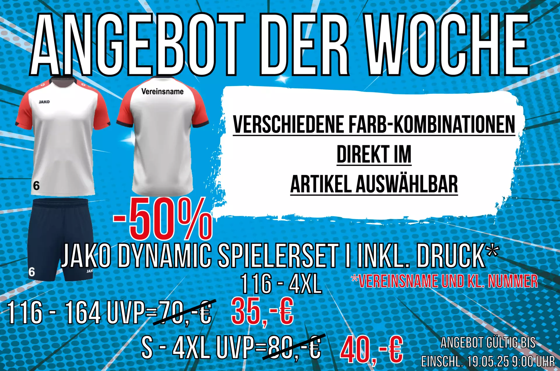 Flexxis Teamausrüstung der Woche: Spielerset DYNAMIC I inkl. Druck