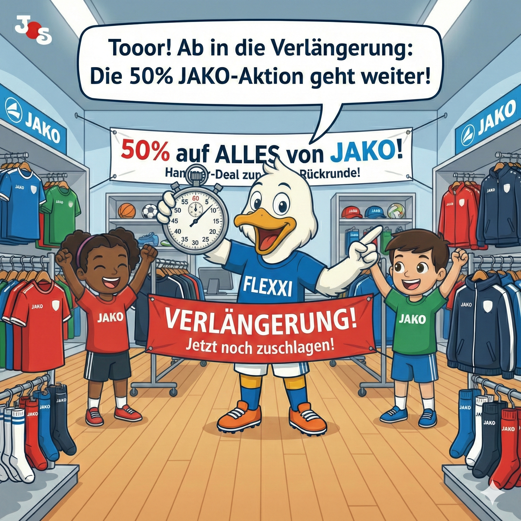 Verlängerung in Friedrichsort: Flexxi holt die 50% JAKO-Aktion in die Nachspielzeit!